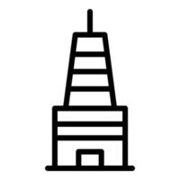 Building icon outline vector. Business center vector