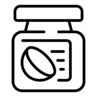 Coconut jar icon outline vector. Cosmetic oil vector
