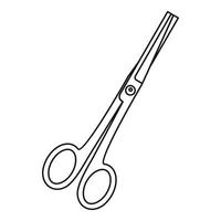 Scissors icon, outline style vector