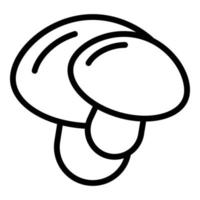 vector de contorno de icono de hongo shiitake. trufa de comida