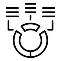 Office pie chart icon outline vector. Work goal vector