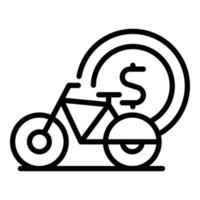 vector de contorno de icono de bicicleta de alquiler. lote de área