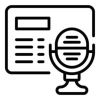 Microphone paper icon outline vector. Goal success vector