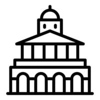 Wood culture house icon outline vector. Monument building vector