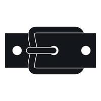 Metal belt buckle icon, simple style vector