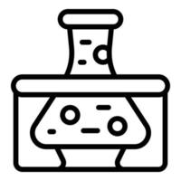 Flask lab icon outline vector. Test pcr vector