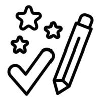 Approved quiz icon outline vector. Trivia exam vector