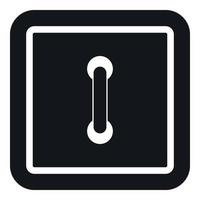 Sewn square button icon, simple style vector