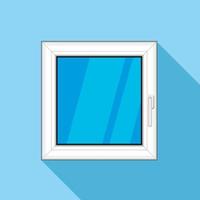 Square plastic window icon, flat style vector