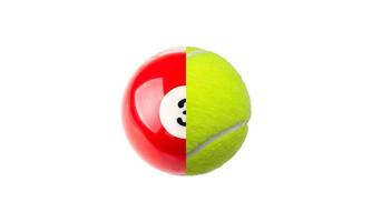 concepto de pelota de billar y tenis foto
