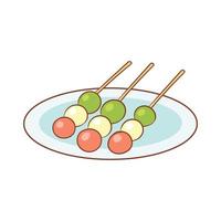 Ilustración de vector de pastel de dango