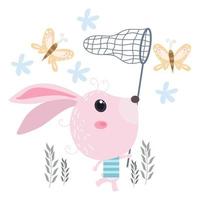 personajes de dibujos animados de animales lindos adecuados para diseños de ropa para niños vector