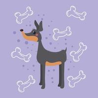 lindos personajes de perros de dibujos animados adecuados para diseños de ropa para niños vector