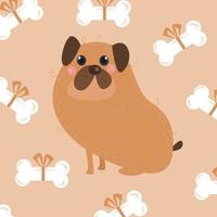 lindos personajes de perros de dibujos animados adecuados para diseños de ropa para niños vector