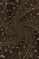 Astrological background with zodiac signs and symbol. photo