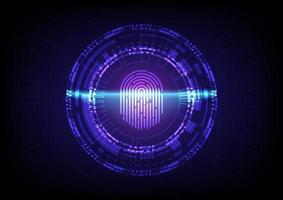 Cyber security fingerprint system abstract digital conceptual technology background. Computer futuristic technology fingerprint identify scanning. vector