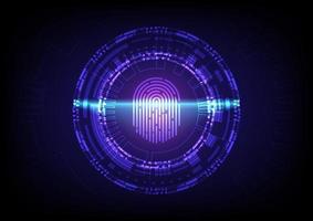 Cyber security fingerprint system abstract digital conceptual technology background. Computer futuristic technology fingerprint identify scanning. vector