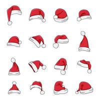 collection of cartoon christmas hat illustrations vector