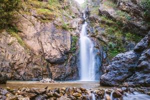 Natural background Landscape photo jogkradin in the deep forest at Kanchanaburi in Thailand. Emerald waterfall, travel nature, Travel relax, Travel  Thailand, Waterfall picture, Landscape photo.