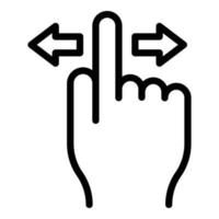 Finger move icon outline vector. Phone click vector