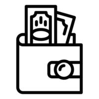 Money wallet icon outline vector. Bank transfer vector