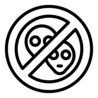 Restricted aliens icon outline vector. Space alien vector
