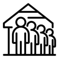 Group social house icon outline vector. People home vector