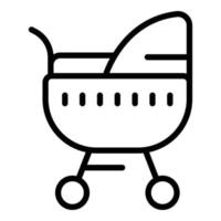 Baby crib icon outline vector. Infant care vector