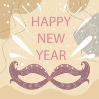 Happy New Year Flat Background Vector Illustration