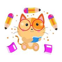 Cute Cat Cartoon Characters suitable for children's clothing designs