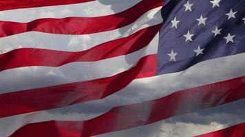 Ghosted American Flag Waving In Wind with Turbulent Time lapse Clouds video