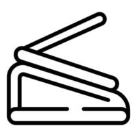 Revenue laptop stand icon outline vector. Desk computer vector