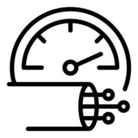 High speed fiber icon outline vector. Wire data vector