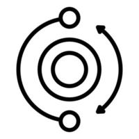 Space move icon outline vector. Trajectory path vector