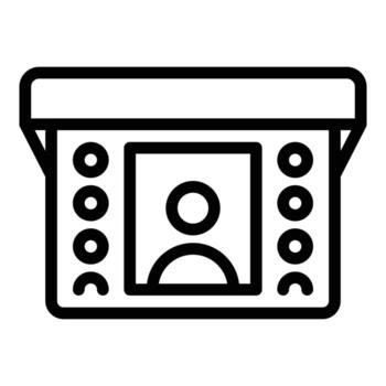 vector de contorno de icono de intercomunicador de vídeo de botón. control de seguridad