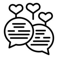 Love chat icon outline vector. Online report vector