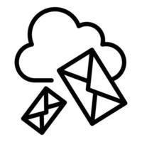 Mail cloud data icon outline vector. Video work vector