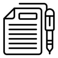 Write review icon outline vector. Customer service vector