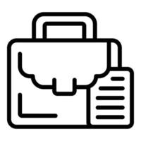 Working briefcase icon outline vector. Skill level vector