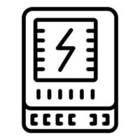 Online power charger icon outline vector. Battery charge vector