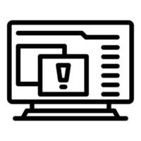 Pc virus alert icon outline vector. Data secure vector