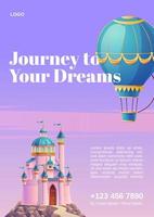 Journey to your dreams, travel poster vector