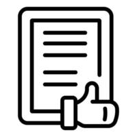 Thumb up review icon outline vector. Feedback service vector