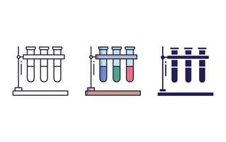 Test Tube line and glyph icon isolated on white background, Lab Vector illustration