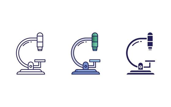 Microscope line and glyph icon isolated on white background, science lab vector illustration