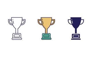 Achievement line and glyph icon isolated on white background, Trophy Vector illustration