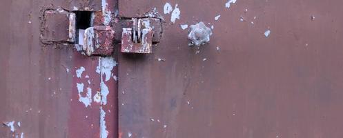 Closed metal lock garage door security protection padlock photo