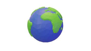 Mapa del mundo giratorio en 3d. globo alrededor de sí mismo. bucle con canal alfa para la separación del fondo. video