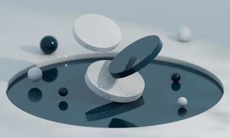 3d render podium , platform studio disply scene with spotlight.  showcase scene for product presentation. photo