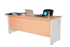 Wooden office desk table. photo